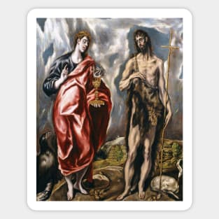 John the Baptist and John the Evangelist by El Greco Sticker